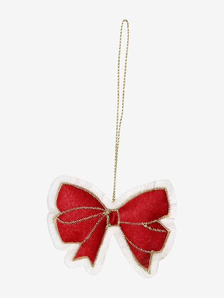 Pack of 10 felt tree decorations red 