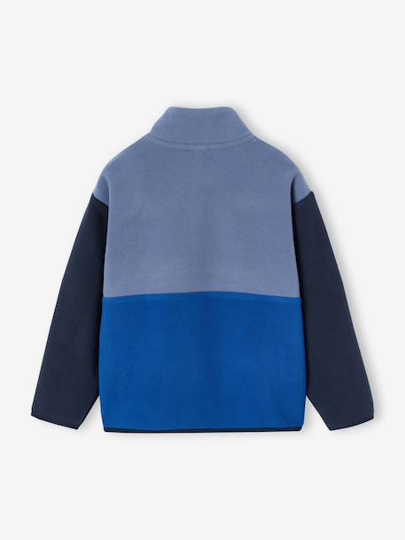 Long-Sleeved Fleece Sweatshirt for Boys blue+green 