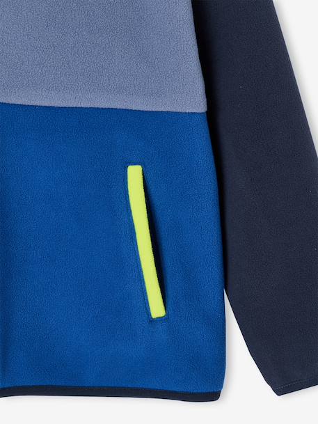 Long-Sleeved Fleece Sweatshirt for Boys blue+green 
