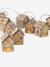 Wooden house LED fairy lights beige 