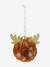 Pack of 10 faux fur baubles beige 