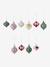 Pack of 10 Christmas tree baubles multicoloured 