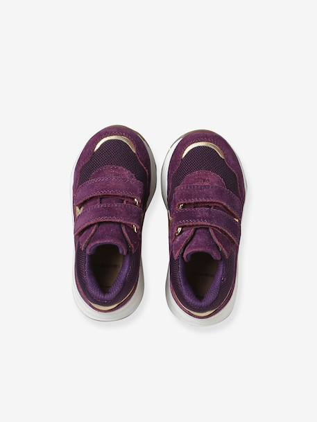Baby first steps shoes with touch-fastening straps plum 
