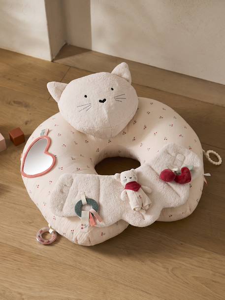 Cushion for Babies, Designed for Discovery brown+ecru+Enchanted Forest+red+white 
