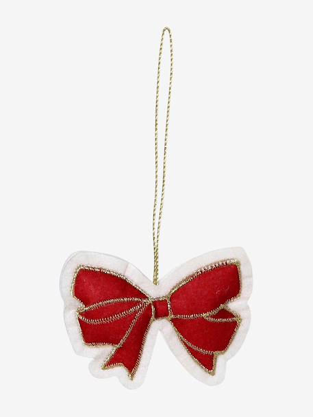 Pack of 10 felt tree decorations red 