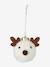 Pack of 10 faux fur baubles beige 