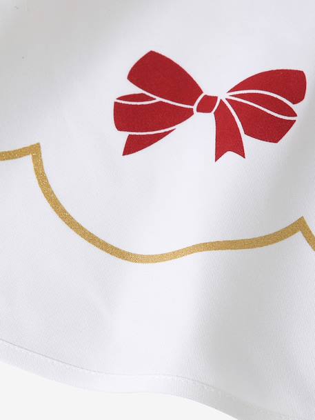 XL Christmas tree skirt with scalloped trim white 