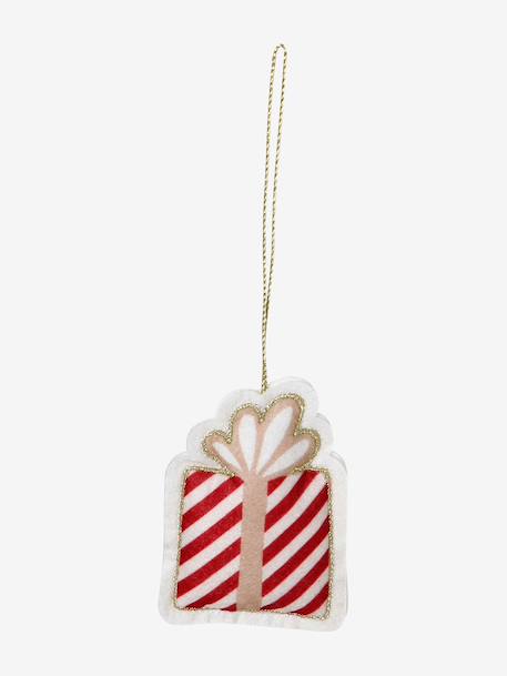 Pack of 10 felt tree decorations red 
