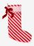 Striped Christmas stocking with scalloped trim red 