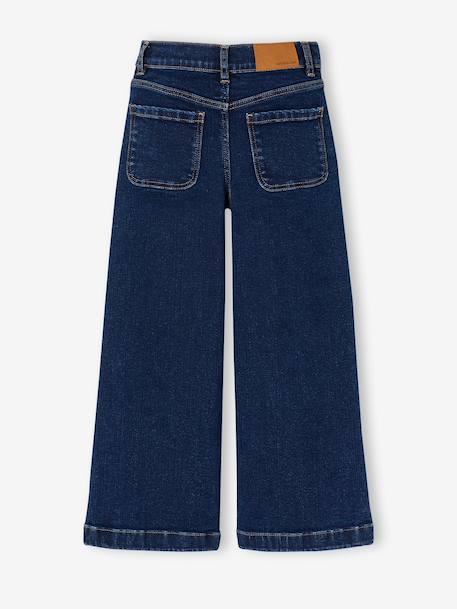 Wide-leg jeans for girls deep blue 