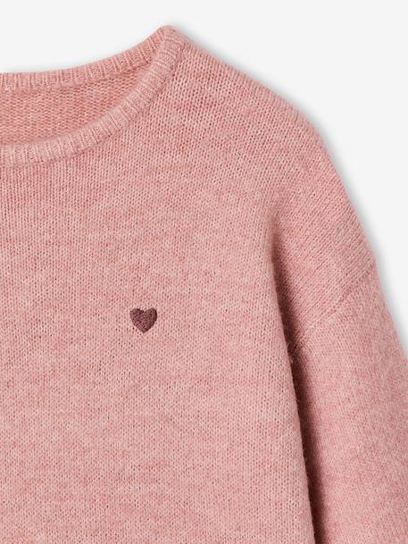 2-in-1 long-sleeved dress for girls plum+rosy 