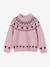 Knitted jumper Jacquard with long sleeves for girls pale pink+sage green 