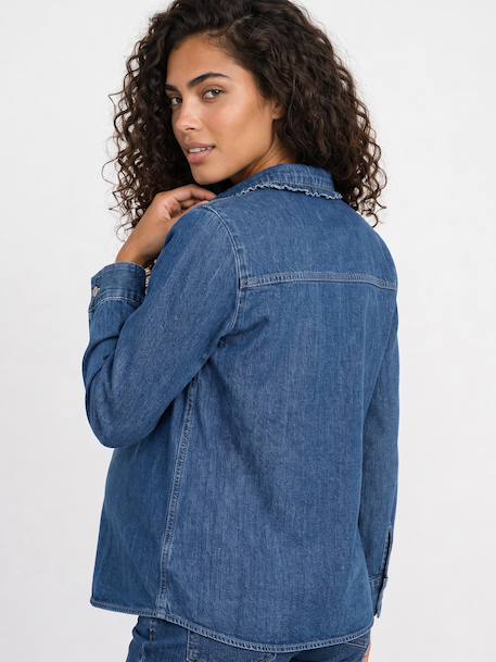 Maternity and nursing shirt medium blue 