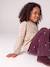Long-sleeved blouse for girls blush+ecru 