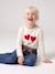 Long-sleeved T-shirt for girls ecru+rosy 