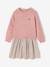 2-in-1 long-sleeved dress for girls plum+rosy 