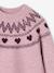 Knitted jumper Jacquard with long sleeves for girls pale pink+sage green 