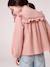 Long-sleeved shirt for girls rosy+slate blue+vanilla 
