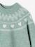 Knitted jumper Jacquard with long sleeves for girls pale pink+sage green 
