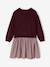 2-in-1 long-sleeved dress for girls plum+rosy 