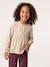Long-sleeved blouse for girls blush+ecru 