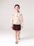 Corduroy Skirt with Heart Pockets for Girls anthracite+camel+mauve+peacock blue 