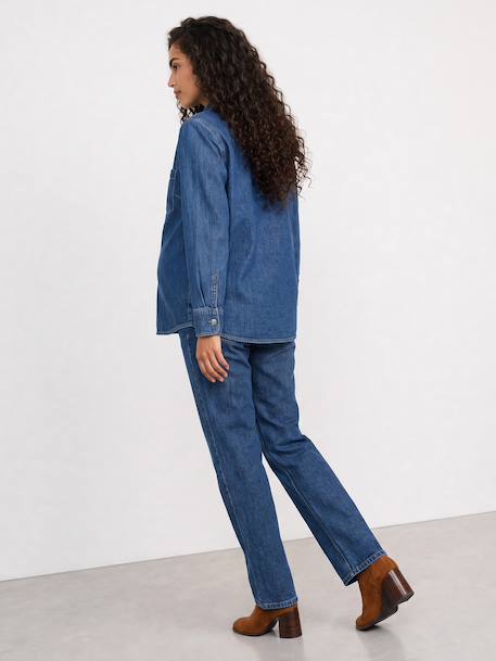 Maternity and nursing shirt medium blue 
