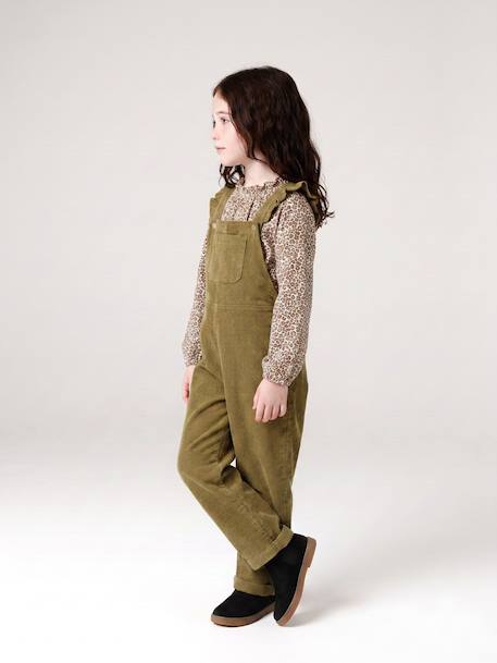 Fancy Top, Elasticated Ruffled Neckline, for Girls ecru+navy blue+vanilla 