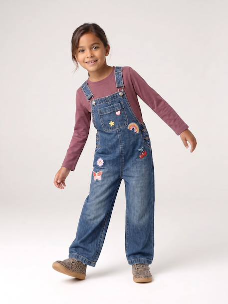 Long-sleeved T-shirt for girls mauve+plum 