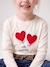 Long-sleeved T-shirt for girls ecru+rosy 