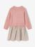 2-in-1 long-sleeved dress for girls plum+rosy 