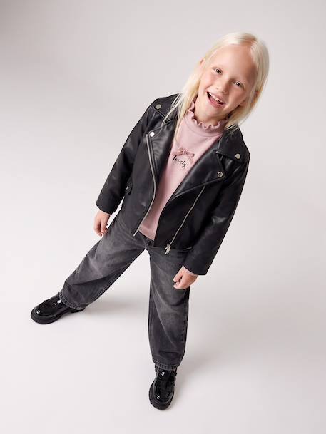 Biker jacket for girls black 