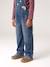 Wide-Leg Denim Dungarees for Girls black denim+denim grey+medium blue+stone 