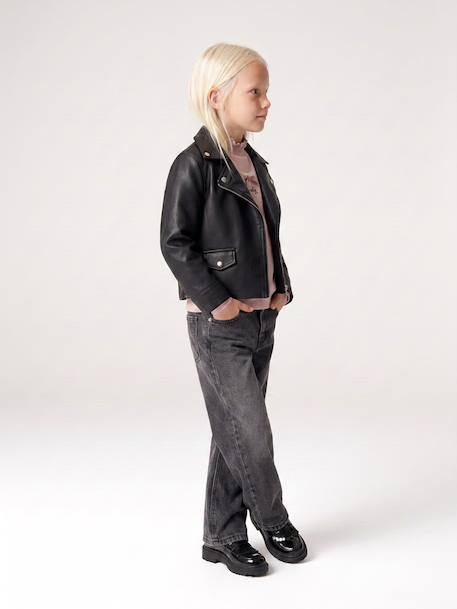 Biker jacket for girls black 
