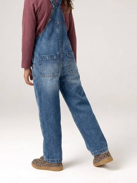 Wide-Leg Denim Dungarees for Girls black denim+denim grey+medium blue+stone 