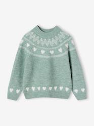 - Knitted jumper Jacquard with long sleeves for girls