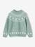 Knitted jumper Jacquard with long sleeves for girls pale pink+sage green 