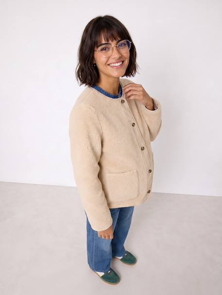 Maternity jacket with an adaptable fit ecru 