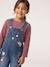 Long-sleeved T-shirt for girls mauve+plum 