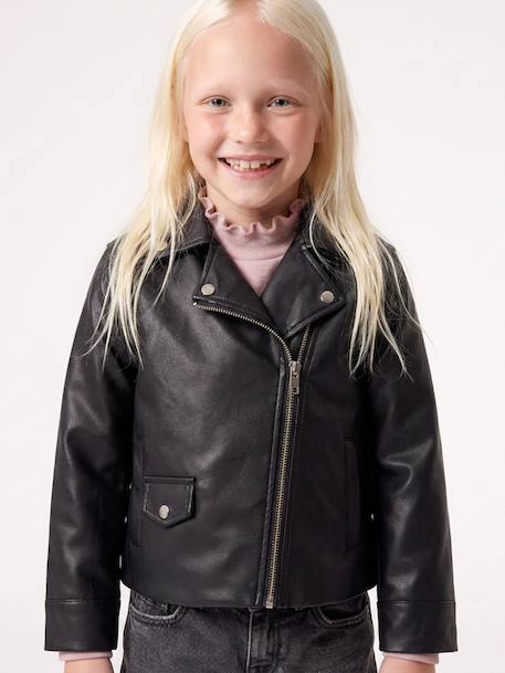 Biker jacket for girls black 