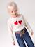 Long-sleeved T-shirt for girls ecru+rosy 
