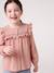 Long-sleeved shirt for girls rosy+slate blue+vanilla 