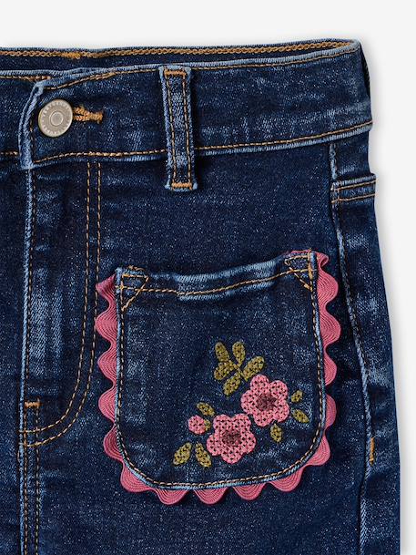 Wide-leg jeans for girls deep blue 