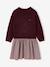 2-in-1 long-sleeved dress for girls plum+rosy 