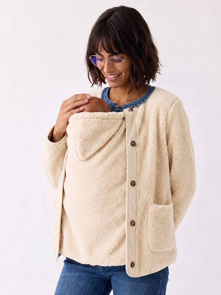 Maternity jacket with an adaptable fit ecru 