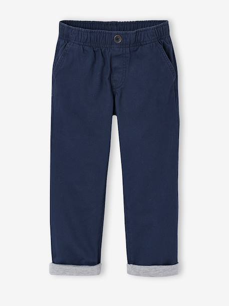 Wide-leg trousers for boys khaki+night blue 