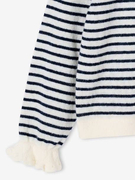 High-neck jumper for girls ecru 
