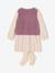 3-piece dress set for girls ecru+mauve 