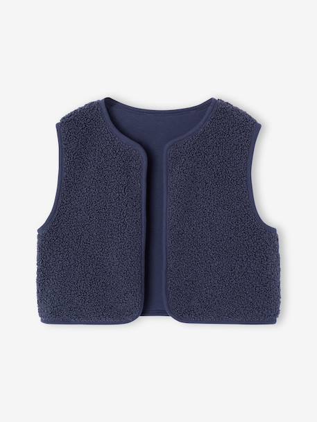 Dress and gilet set for girls slate blue 