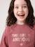 Sweatshirt with round neck for girls mauve+pale pink 